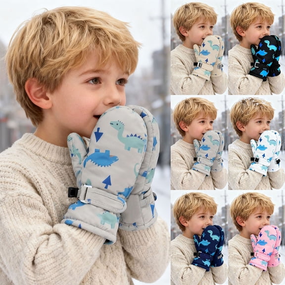 LRen Kids Winter Gloves Warm Ski Snow Waterproof Windproof Cold Weather Snowboard Sport Mitten Gloves for Snow Outdoor Activities