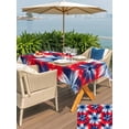 thumbnail image 5 of Outdoor Tablecloth with Umbrella Hole for Patio/Picnic/Party/Camping, 250th Anniversary Waterproof Table Cloth Rectangle Table Cover Washable, Red Blue Floral Patriotic Blooms (54"x 80"), 5 of 9