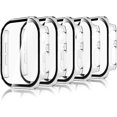 thumbnail image 1 of 5 Piezas Funda con Protector Pantalla Compatible con Apple Watch Series 11/Series 10 42mm, PC Carcasa HD Cristal Templado Protector Ultra-Thin Anti-Rasguños, Claro, Negro, Verde, Plata, Rosa, 1 of 12