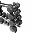 thumbnail image 4 of XPRT Fitness Rubber Coated Hex Dumbbells With Chrome and Textured Handle - 10 lb Pair, 4 of 5
