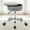 Grey With Wheels, variant on Adjustable Vanity Stool with Storage Rolling Vanity Chair with Wheels Swivel Vanity Stool Chair for Vanity Makeup Stool White