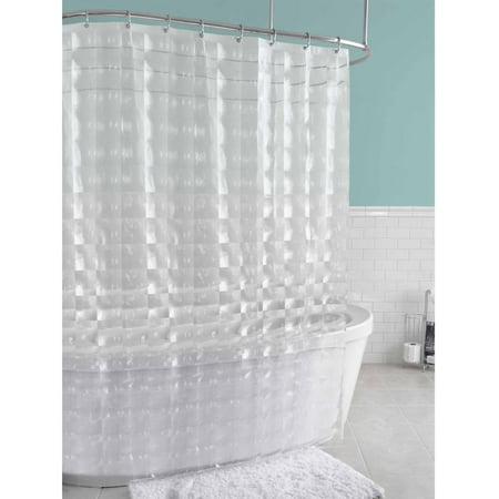 Splash Home Carrele PEVA Shower Curtain, 70" x 72" Inches, Clear