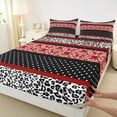 thumbnail image 4 of Feelyou Hippie Western Damask Twin Sheet Sets, Modern Abstract Ombre Red Twin Fitted Sheet, Teens Adult Women Flat Sheet, Lightweight Room Decor, 3 Pieces, 4 of 8