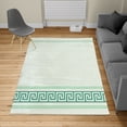 thumbnail image 2 of Abstract Turkish Area Rug, Simplistic Classic Greek Inspired Pattern in Monochrome Design, Soft Carpet for Living Room Decor with Distressed Look, 4' X 5.7', Pale Blue Teal Green, by Ambesonne, 2 of 4