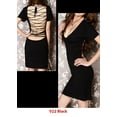 thumbnail image 2 of V22 Robe Décontractée à Manches Courtes Dos Nu Col en V Profond Sexy pour Cocktail m Noir, 2 of 3