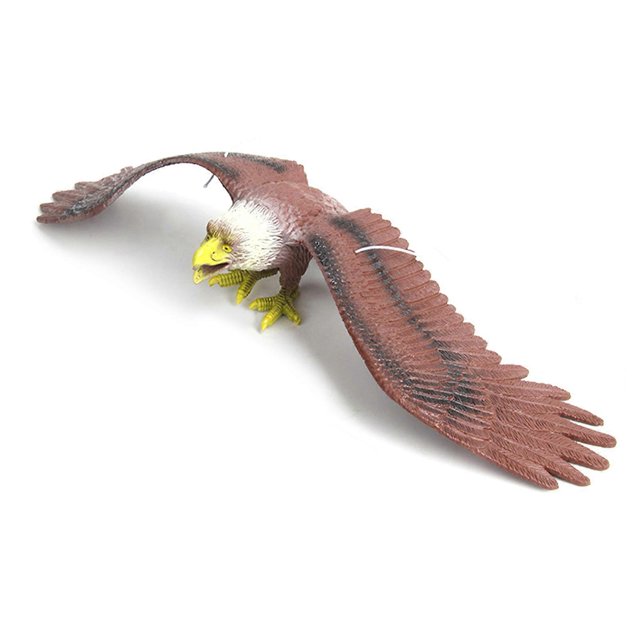 Simulated Eagle Figurine Squeeze to Make Sound Eagle Model Realistic Eagle Action Figure for Decorating