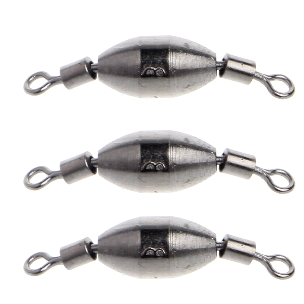 3Pcs Fishing Copper Sinker Swivels Rolling Lead Counterweight Tackle Accessories 