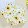 thumbnail image 7 of Morttic Newborn Baby Girls Clothes Ruffles Summer Romper Floral Sunflower Bottoms Shorts 3pcs Outfits(Sunflower,3-6m), 7 of 7