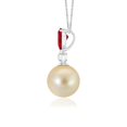 thumbnail image 2 of ANGARA Golden South Sea Cultured Pearl & Pear Ruby Drop Pendant in 14K White Gold for Women | June Birthstone, Birthday, Anniversary, Jewelry Gift for Women | Pearl Necklace, 2 of 9