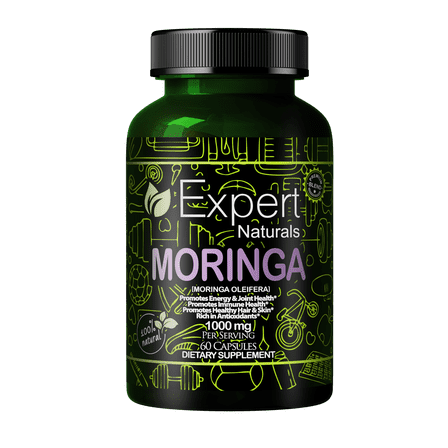 Expert Naturals Moringa 1000mg Per Serving 60 Capsules Dietary Supplement