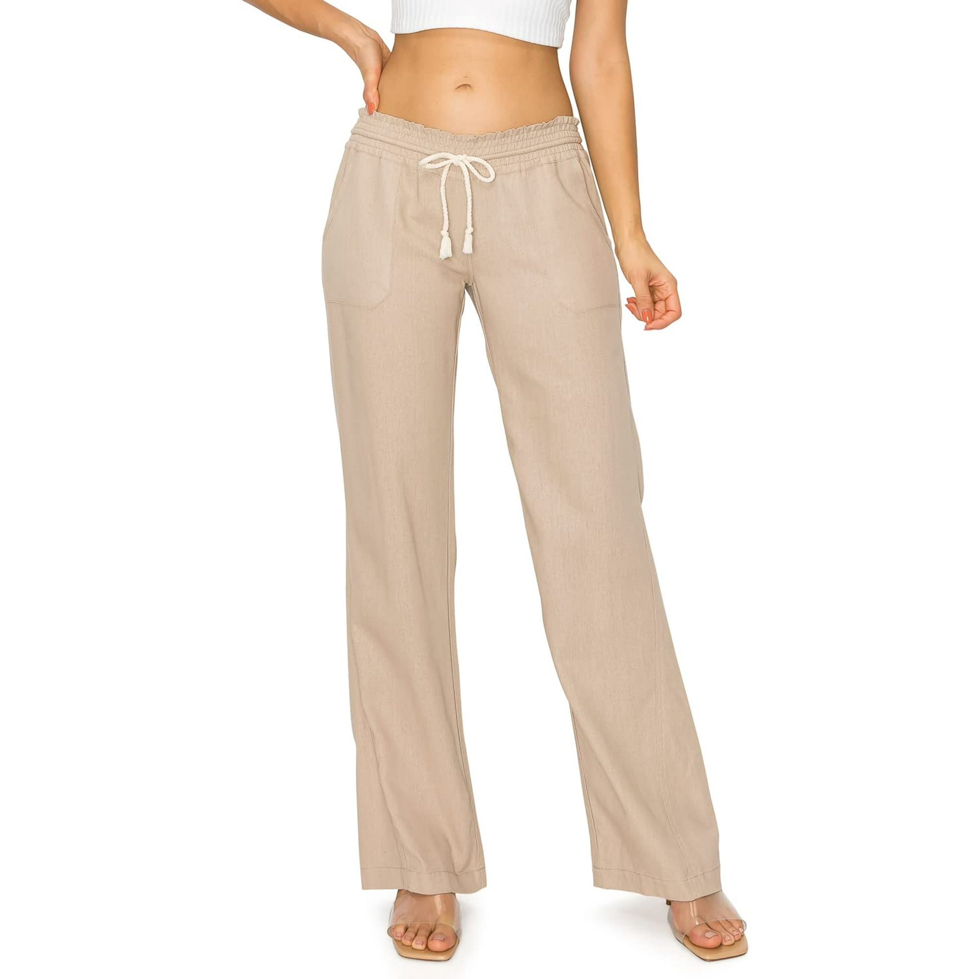 Cali1850 Women's Casual Linen Pants 32