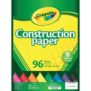 Crayola Construction Paper, 8 Primary Colors, Beginner Child, 96 Pieces