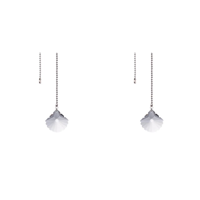 Wosthever cadena de tracción de cristal transparente con conector lámpara portátil cadenas de ventilador colgante para luces de baño 50 mm / 50mm/Cuenta festoneada 2piezas