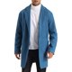 thumbnail image 1 of Abrigos INSPIRE CHIC para hombres, abrigo largo de un solo botón con cuello notch, color azul, talla S, 1 of 4