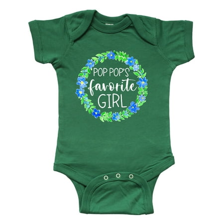 

Inktastic Pop Pop s Favorite Girl Blue Flowers Wreath Gift Baby Girl Bodysuit
