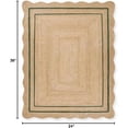 thumbnail image 4 of Natural Jute Area Rug with Scalloped Edges and Double Border Handwoven Floor Mat for Living Room, Bedroom Decor Green 8 x 10 ft, 4 of 5