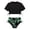 Z-Black77, variant on CAIVO Child Girls Two Piece Swimsuit Sets Round Neck Short Sleeve Cropped Top And High Waist Shorts Floral Print Sporty Swimwear Beach Pool Play Bathing Suit