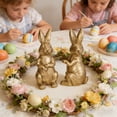 thumbnail image 6 of Easter Gold bunny figurines, Easter Thinking bunny figurines and statues decor, Cute Rabbit Statue for Spring Living Room Shelf Mantel Decorations, 6 of 9