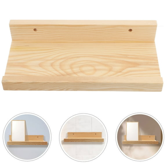 HOMEMAXS Floating Shelf Wooden Book Picture Frame Display Shelf Wall-mounted Display Rack