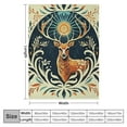 thumbnail image 4 of BCIIG Deer Head and Antlers Throw Blanket, Sage Symmetrical Balanced Hunting Elk Animal Fleece Tapestry, Thin Plush Microfiber Flannel Fabric, Single-sided Printed, No Fading 60x80in, 4 of 6