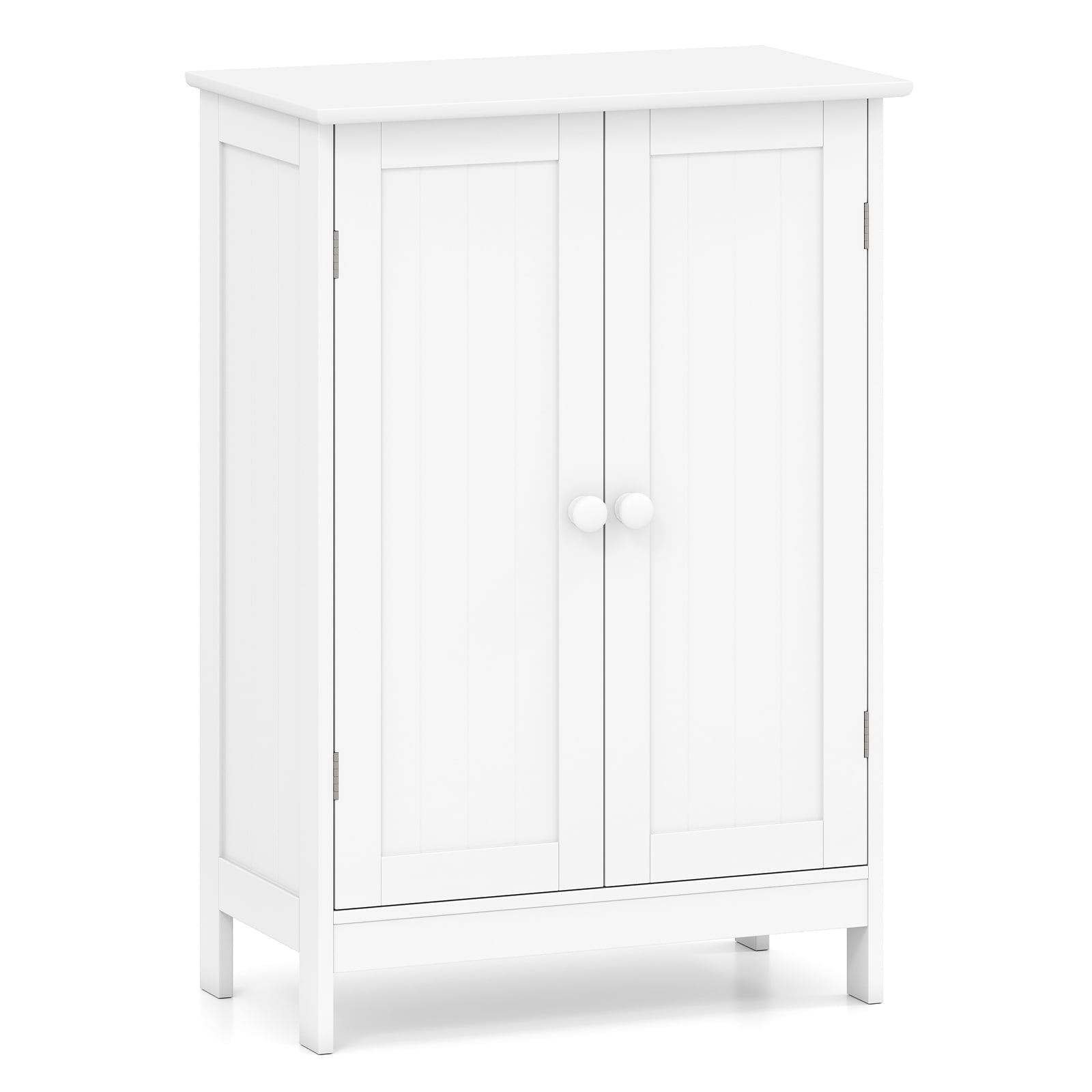 Giantex Bathroom Floor Cabinet, Wooden Freestanding Storage Cabinet with Double Doors, Suitable for Bathroom, Living Room, Bedroom, Entryway
