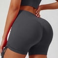 thumbnail image 4 of felwors High Waisted Yoga Shorts Ruched Drawstring Tummy Control Lifting Athletic Running Dark Gray for Size M, 4 of 5