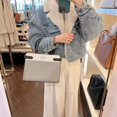 thumbnail image 2 of Kate Spade Staci Nimbus Grey Colorblock Medium Leather Crossbody Satchel Handbag, 2 of 7