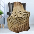 thumbnail image 4 of United States Soft Flannel Fleece Throw Blanket, Vintage Constitution Text of America National Glory 4th of July Image, Cozy Plush for Indoor and Outdoor Use, 60" x 80", Pale Brown, by Ambesonne, 4 of 5