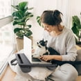 thumbnail image 2 of Coliware Portable Lap Desk, 15.7 Laptop Desk with Dual Cushion Wrist Pad Pad Phone Tablet Holder, Computer Pillow Desk Stand for Home Office, Wood Bed Tray Table - Black, 2 of 8