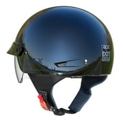 GLX M14 Open Face Motorcycle Helmet - Black, Large - DOT Approved