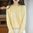 thumbnail image 2 of HongQid Chandails Femme Automne Hiver Chaud Doux Tricoté Ample Chandail Col Roulé Manches Longues, 2 of 5