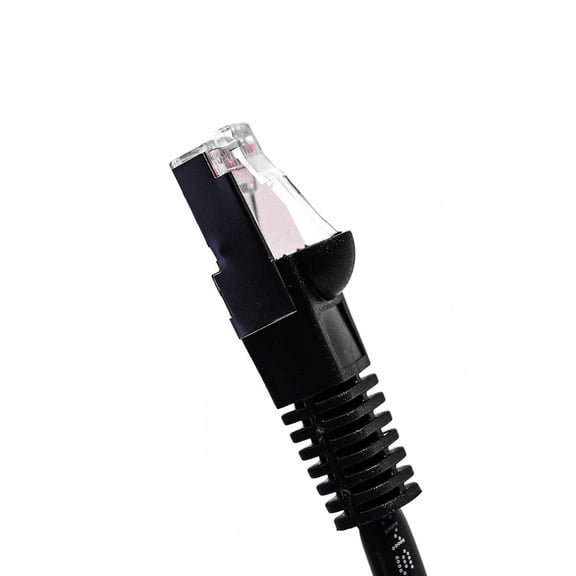 Cat5E Shielded Ethernet Patch Cable Black 15ft - Internet Cable Snagless Boot Network Wire - High Speed Ethernet Patch Cable 350MHz FTP Cord - 4 UTP 24AWG Stranded Pure Copper Wire