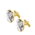 thumbnail image 2 of Tree Men's Stainless Steel Cufflinks for Formal Attire, Wedding Wear, and Special Occasions, 2 of 6