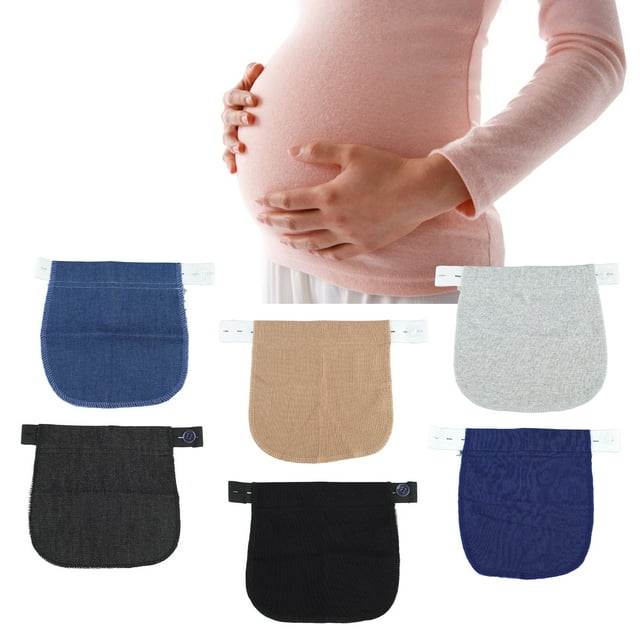 Extensor De Cintura, 6 Piezas Extensor De Pantalones De Maternidad De Fácil Estiramiento Fácil De Instalar Agradable Para La Piel Con Botones Para Uso Diario Para Mujeres