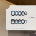 thumbnail image 2 of Solid color glass beads cat's eye pure hand-worn nail Doudou nail short ins wind nail patch wholesale fake nails, 2 of 8
