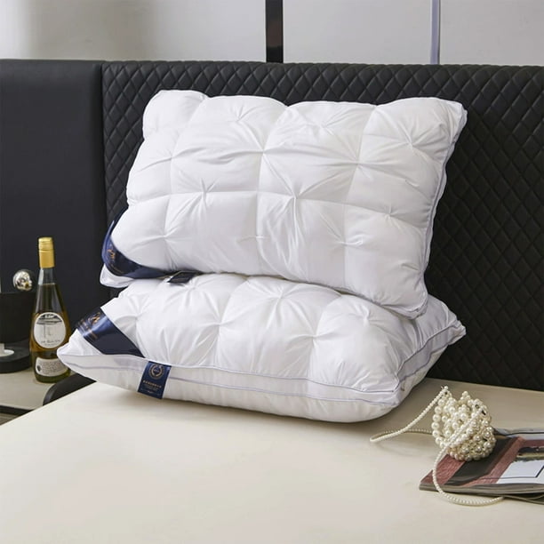 Almohada lavable de calidad hotelera para quienes duermen boca arriba, de lado o boca abajo | Alternativa de plumón retorcido con funda fresca al tacto | Almohada blanca para cama, 73 x 48 cm