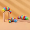 thumbnail image 2 of Juguetes sensoriales Dedos articulados 3DToy Ansiedad Aliviador de estrés Juguete de escritorio Estiramiento flexible Stim Twisted Rainbow Slug Toy Juguetes educativos divertidos Regalo para niños Adultos oso de fresa Electrónica, 2 of 5