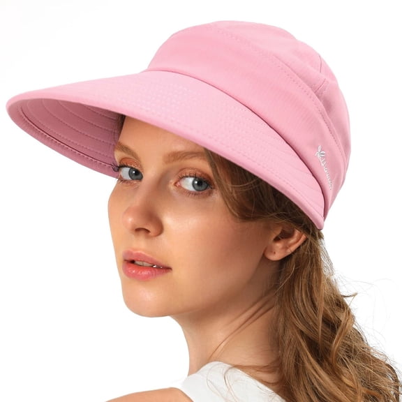 Women Visor Hat for Outdoor Smooth Wraparound Brim, Open Crown, and Packable Banded Shape Summer Hats for Women