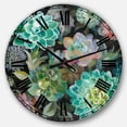 thumbnail image 1 of DesignArt Floral Succulents Large Wall Clock, 1 of 4