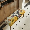 thumbnail image 2 of Xoenoiee Cow Butterfly Sunflower Print Waterproof Bench Cover, Stretch Jacquard Dining Bench Cover for Bedroom, Living Room, Kitchens, Protector Chair Bench Piano Bench Seat Covers Stool Slipcover, 2 of 7