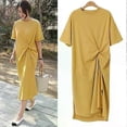 thumbnail image 5 of Summer New Casual Loose-Fit Long T-Shirt Dress Plus Size Niche Dress,Maxi Dress,M-, 5 of 5