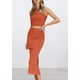 thumbnail image 4 of Conjunto de Verano de 2 Piezas para Mujer PRETTYGARDEN Naranja XL, 4 of 8