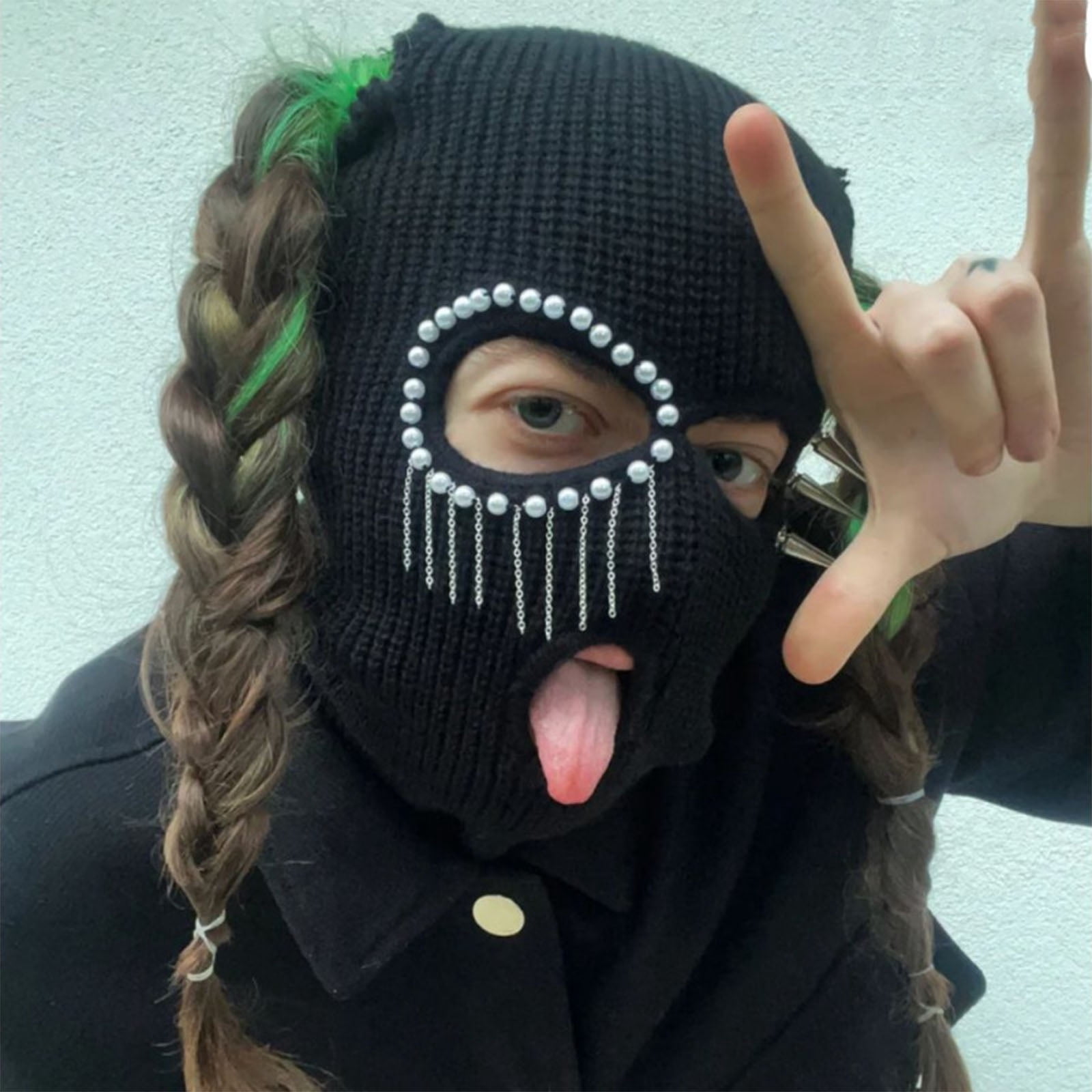 Halloween Balaclava Funny Balaclava Face Mask Balaclava Distressed Party Hat Scary Balaclava Hooded Knitted Hat Beanies