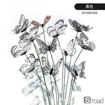 50-Pack Realistic Butterfly Garden Stakes, Colorful PVC Outdoor Yard Lawn Decorations, Rustic Vintage Style Insect Decor For Wedding Party Home Garden Bed Decor,Black-50pcs,One Size,funny