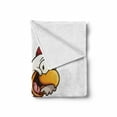 thumbnail image 2 of Smile Soft Flannel Fleece Throw Blanket, Cartoon Style Joyous Chicken Giving Funny Thumbs, Cozy Plush for Indoor and Outdoor Use, 50" x 60", White Vermilion Eggshell, by Ambesonne, 2 of 6