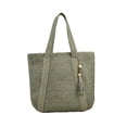 thumbnail image 1 of Bolso de hombro para mujer, estilo bohemio, tejido, para compras, elegante, tipo tote Verde, 1 of 9