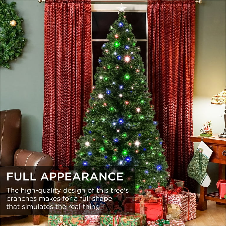 WELLFOR 6-ft Pine Pre-lit Purple Artificial Christmas Tree with LED Lights  in the Artificial Christmas Trees department at