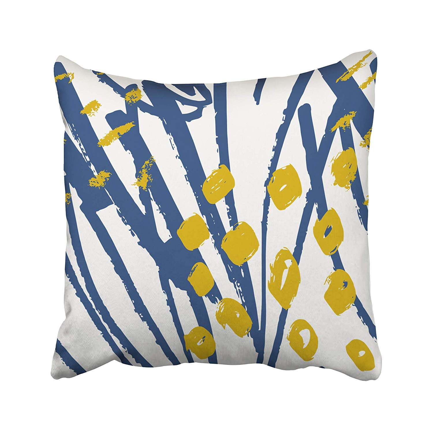 USART Colorful Graphic Abstract Pattern in Blue Mustard Yelloow and