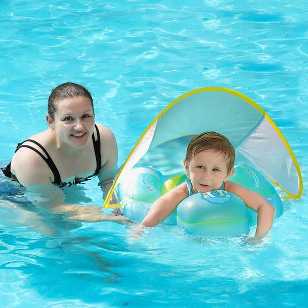 Natación sin flotador para bebés con toldo de 1 a 3 años (nueva versión)
