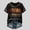 1# Black, variant on Women Fall Thanksgiving Autumn Tree Graphic T-Shirt Crew Neck Short Sleeve Casual Loose Holiday Tee Top Saffron XL